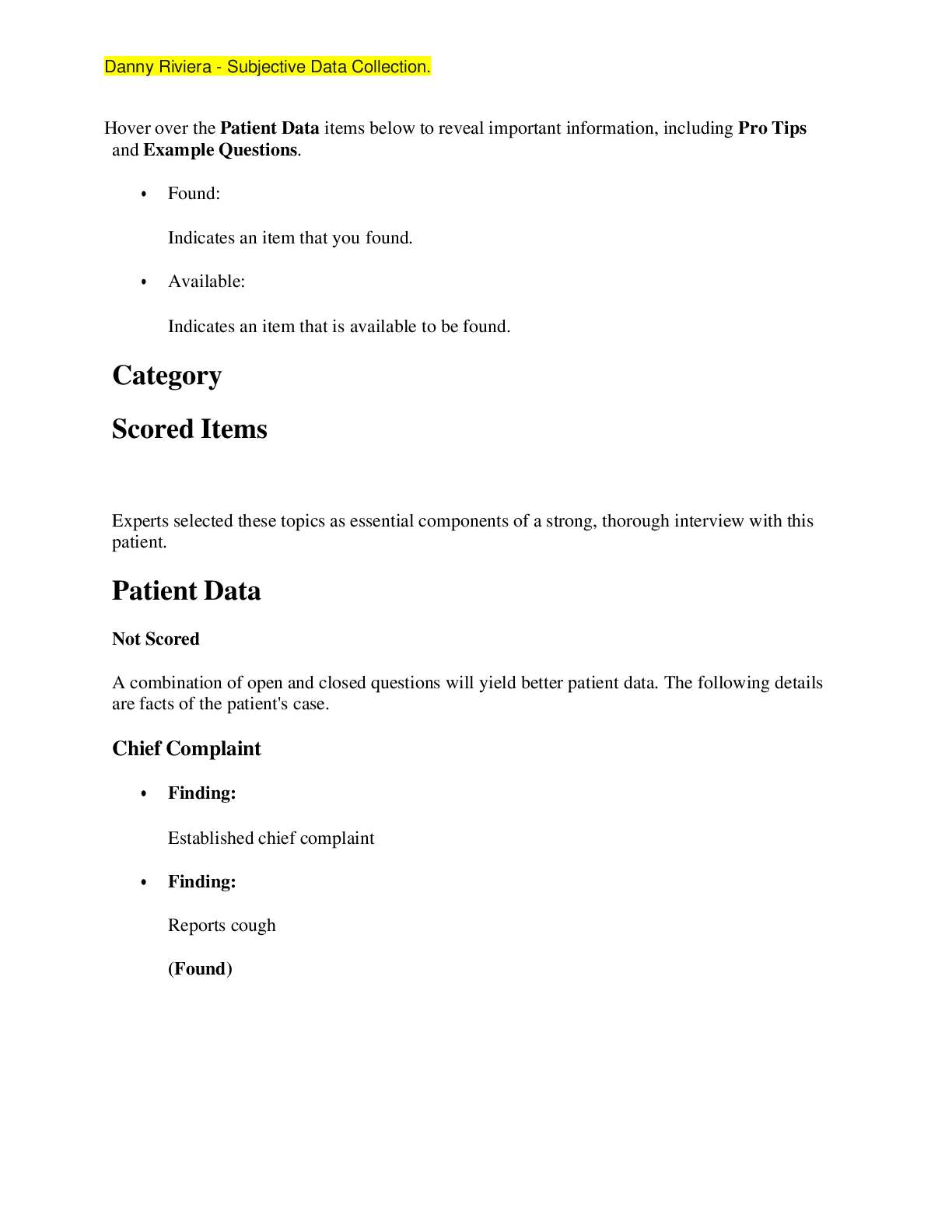 Preview image of Danny Riviera - Subjective Data Collection document